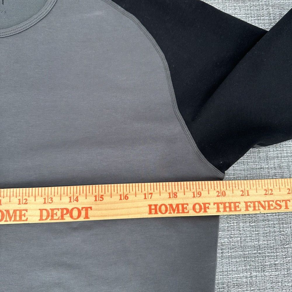 BYLT Shirt‎ Mens Medium Drop Cut Lux Short Sleeve Color Block Raglan Black Gray - Picture 7 of 10